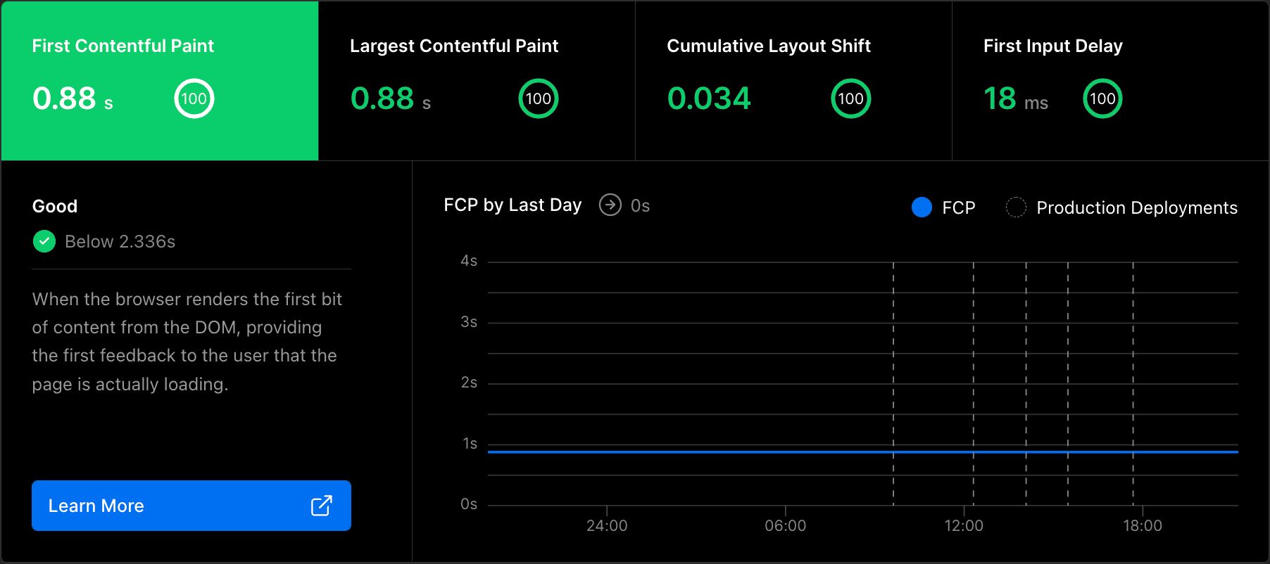 Vercel web vitals analytics
